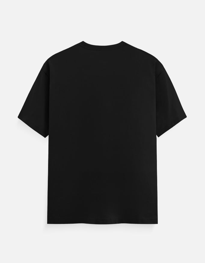 “overqualified. underpaid. still standing.” t-shirt in black by Halant, back